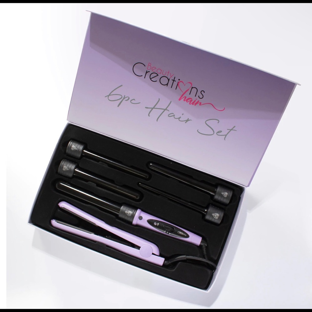 Hair curler and flat iron set